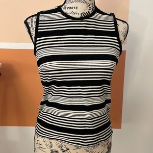90s black and white stripe top